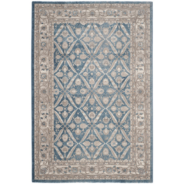 Three Posts Statham Oriental Blue/Beige Area Rug & Reviews Wayfair